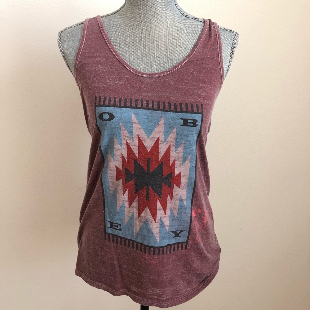 Obey Mauve Washed Graphic Tank